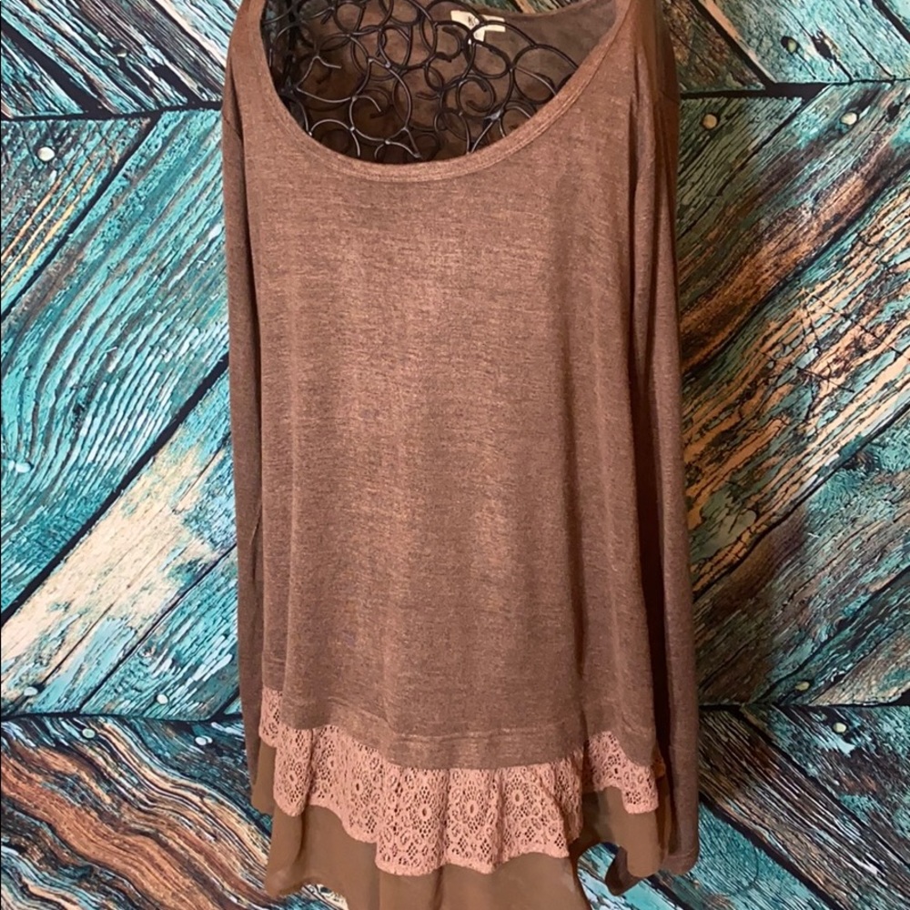 Scoop Neck Boho Multi-Layer Blouse - image 2